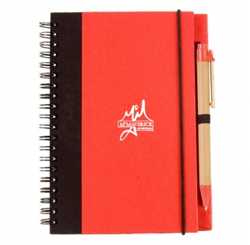 Contrast Paperboard Spiral Notebook & Pen 5.5" X 7.125" ( 50-Pack