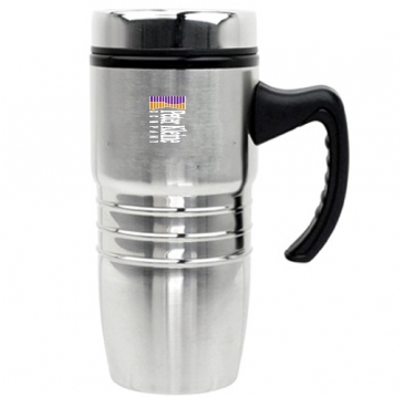 18 oz Steel City Stainless Mug w/Polished Rings