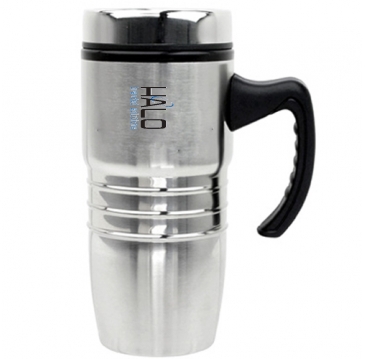 18 oz Steel City Stainless Mug w/Polished Rings