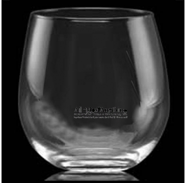 16.75 oz. Stemless Red Wine Glass - Deep Etched