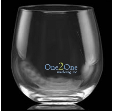 16.75 oz. Stemless Red Wine Glass - Deep Etched