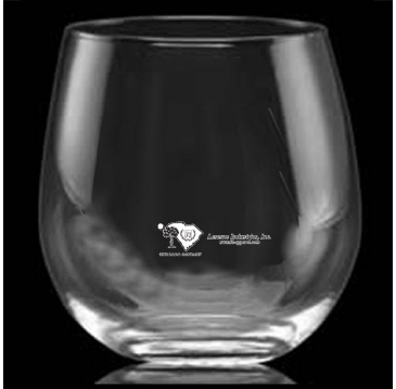 16.75 oz. Stemless Red Wine Glass - Deep Etched