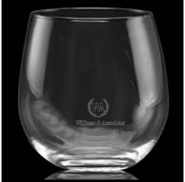 16.75 oz. Stemless Red Wine Glass - Deep Etched
