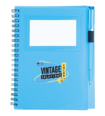 5.5" x 7" Star Spiral Notebook w/Pen