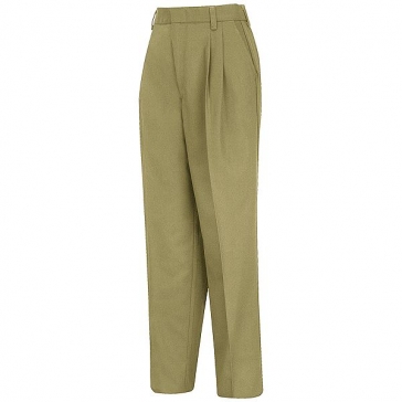 Ladies Khaki Pleated Pants