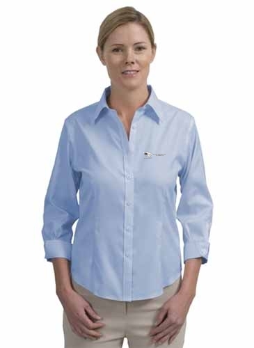 Red House Ladies 3/4-Sleeve Non-Iron Pinpoint Oxford