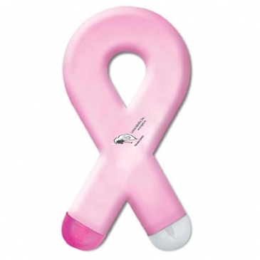 Awareness Ribbon Shaped Double Sided Pen & Highlighter Combo