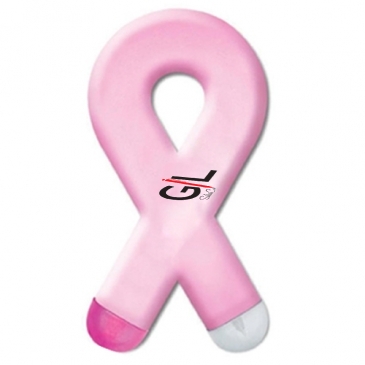 Awareness Ribbon Shaped Double Sided Pen & Highlighter Combo