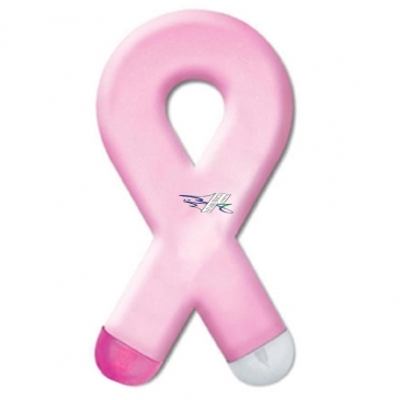Awareness Ribbon Shaped Double Sided Pen & Highlighter Combo