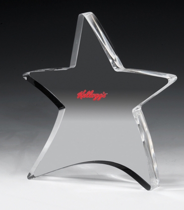 3/4” Thick Moving Star Paperweight - 4-1/2” x 5”