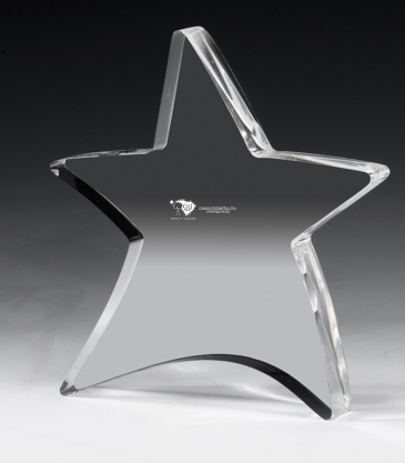 3/4” Thick Moving Star Paperweight - 4-1/2” x 5”
