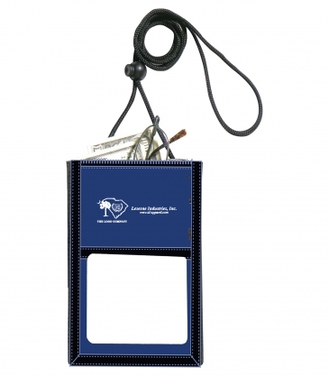 420D Polyester 5 Function Tradeshow Badgeholder and Neck Wallet