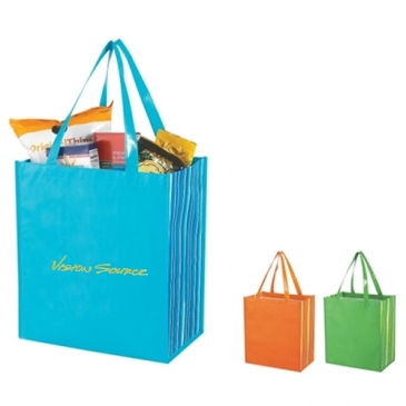Shiny Laminated Non-Woven Tropic Shopper Tote Bag