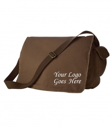 Authentic Pigment Pigment-Dyed Raw-Edge Messenger Bag