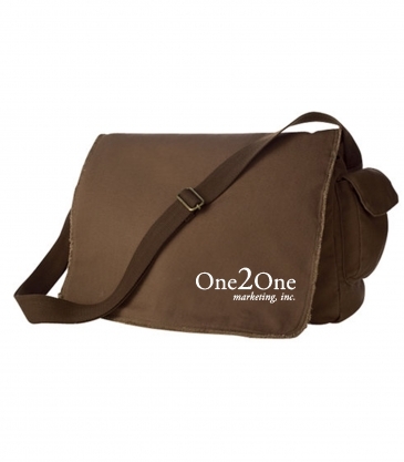 Authentic Pigment Pigment-Dyed Raw-Edge Messenger Bag