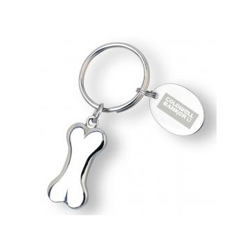 Key Chain With Dog Bone & Hang Tag Charms