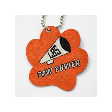 Woven Dog Tag - Paw Shaped With 4" Chain