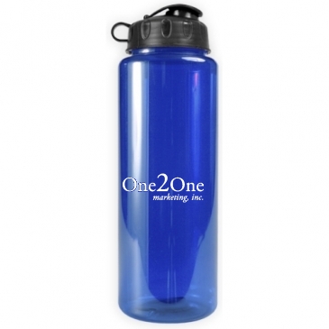 The Guzzler - 32 oz. Transparent Bottle - Flip Lid