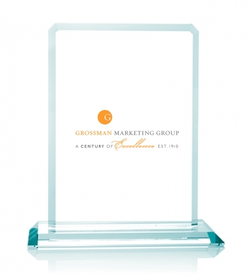 Clipped Jade Crystal Award