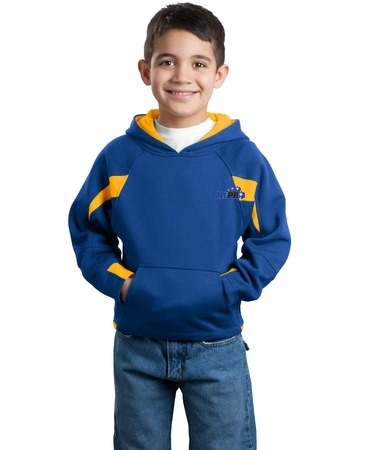 NEW Sport-Tek®Youth Color-Spliced Pullover Hooded Sweatshirt