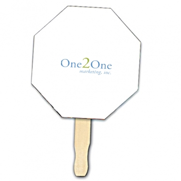 Stop Sign Shape Hand Fan, Full Color Digital