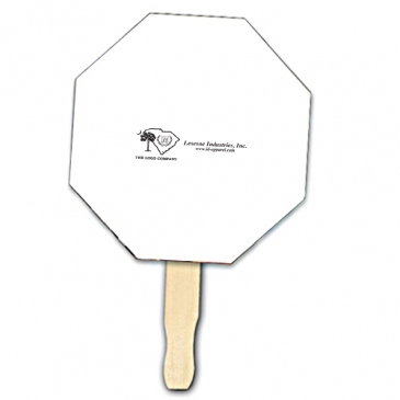Stop Sign Shape Hand Fan, Full Color Digital