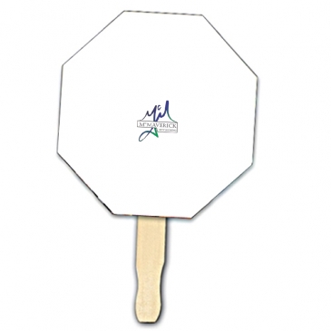 Stop Sign Shape Hand Fan, Full Color Digital