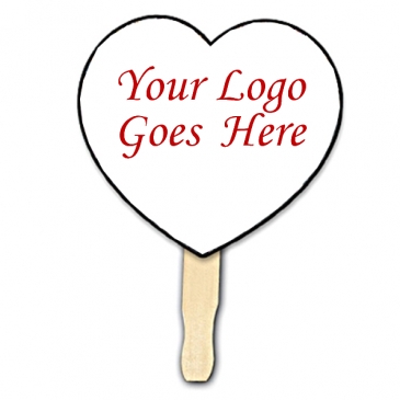Heart Shape Hand Fan, Full Color Digital