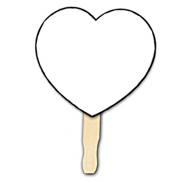 Heart Shape Hand Fan, Full Color Digital