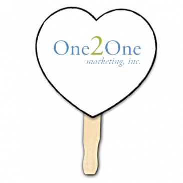 Heart Shape Hand Fan, Full Color Digital