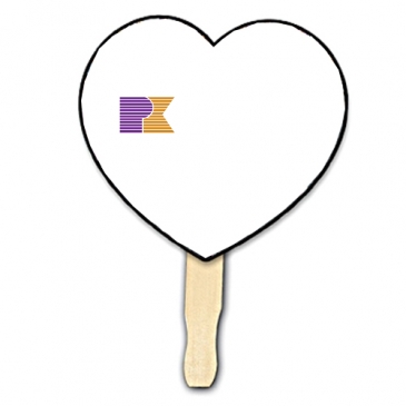 Heart Shape Hand Fan, Full Color Digital