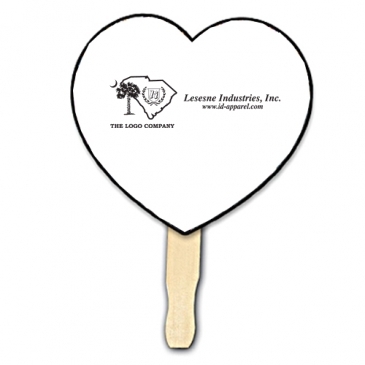 Heart Shape Hand Fan, Full Color Digital