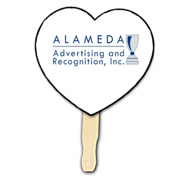 Heart Shape Hand Fan, Full Color Digital