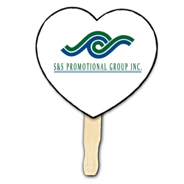 Heart Shape Hand Fan, Full Color Digital