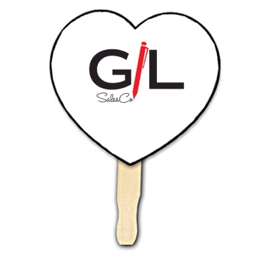 Heart Shape Hand Fan, Full Color Digital