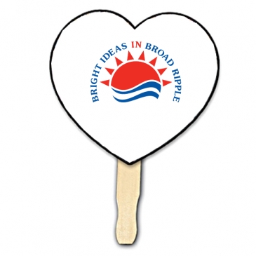 Heart Shape Hand Fan, Full Color Digital