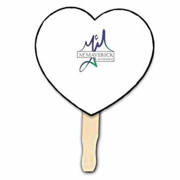 Heart Shape Hand Fan, Full Color Digital