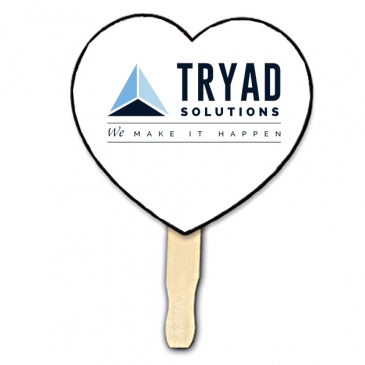 Heart Shape Hand Fan, Full Color Digital