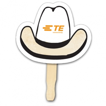 Cowboy Hat Shape Hand Fan, Full Color Digital