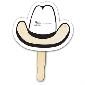 Cowboy Hat Shape Hand Fan, Full Color Digital