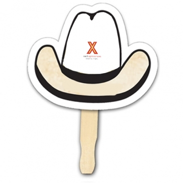 Cowboy Hat Shape Hand Fan, Full Color Digital