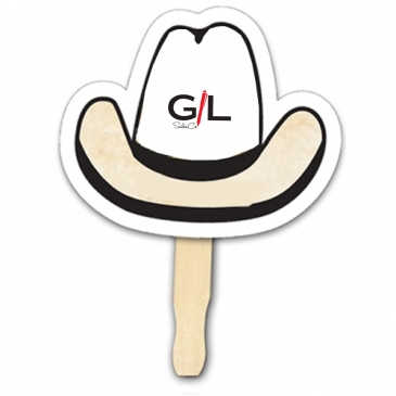 Cowboy Hat Shape Hand Fan, Full Color Digital