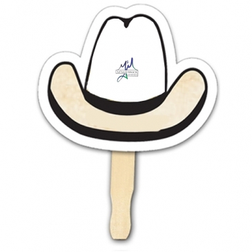 Cowboy Hat Shape Hand Fan, Full Color Digital