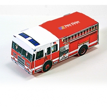 Foldable Die-Cut Fire Truck, Full Color Digital