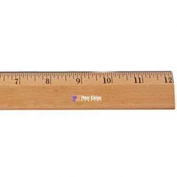 12"Exec.Office Ruler, Lacquer Finish w/Metal Edge, Eng.Scale