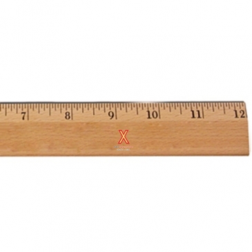 12"Exec.Office Ruler, Lacquer Finish w/Metal Edge, Eng.Scale