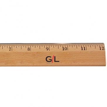 12"Exec.Office Ruler, Lacquer Finish w/Metal Edge, Eng.Scale