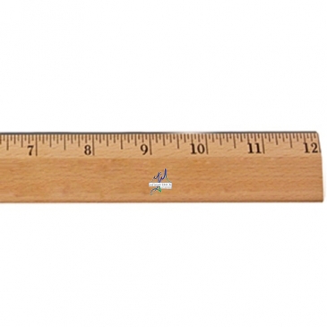 12"Exec.Office Ruler, Lacquer Finish w/Metal Edge, Eng.Scale
