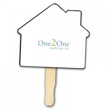 House Shape Hand Fan, Full Color Digital