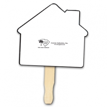 House Shape Hand Fan, Full Color Digital